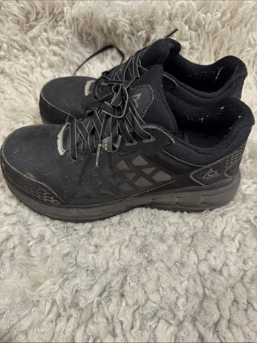 Men's Black Lace-Up Work Boots – Low Cut Safety Style